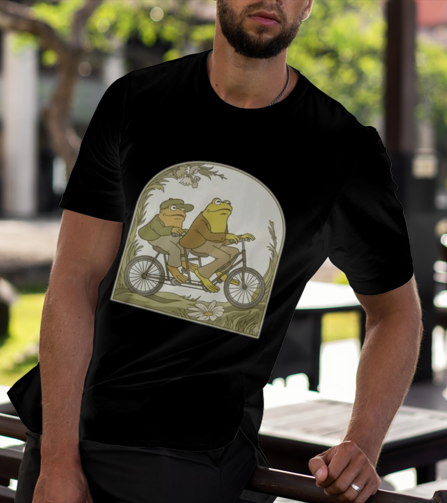 Frog And Toad Riding Tandem Bicycle T-Shirt