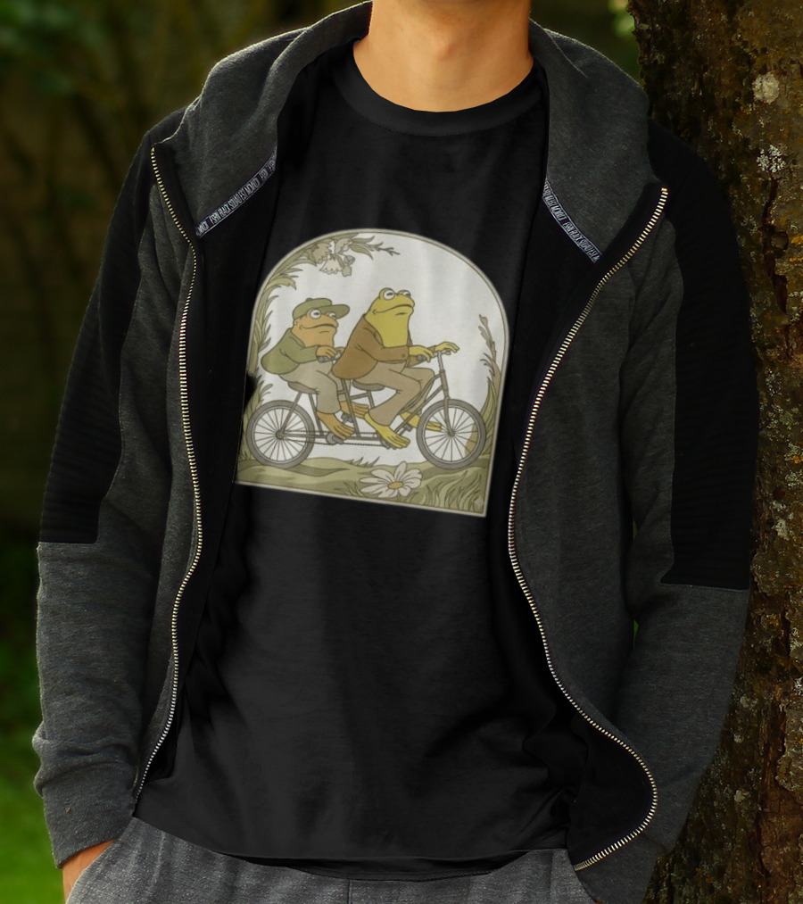 Frog And Toad Riding Tandem Bicycle T-Shirt