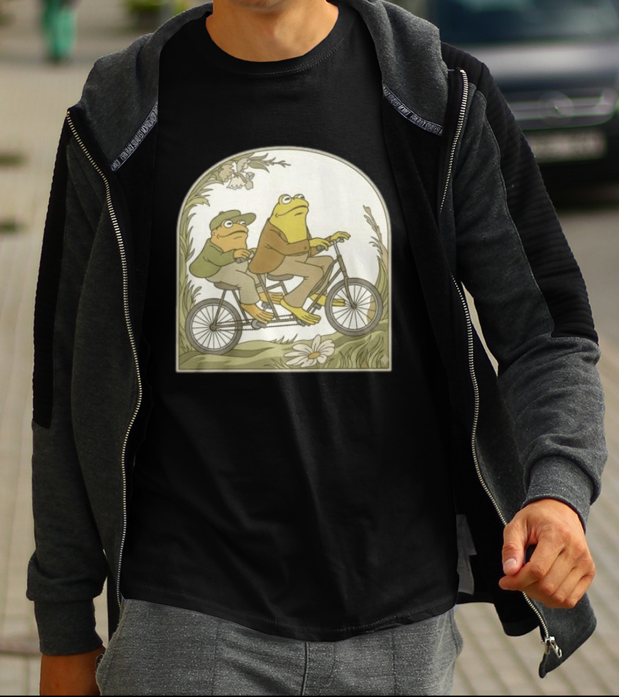 Frog And Toad Riding Tandem Bicycle T-Shirt