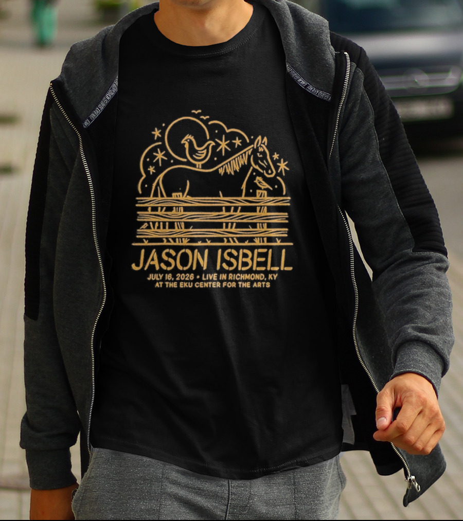 Jason Isbell And The 400 Unit Horse And Moon Print Richmond KY Jul 16 2026 Tour T-Shirt