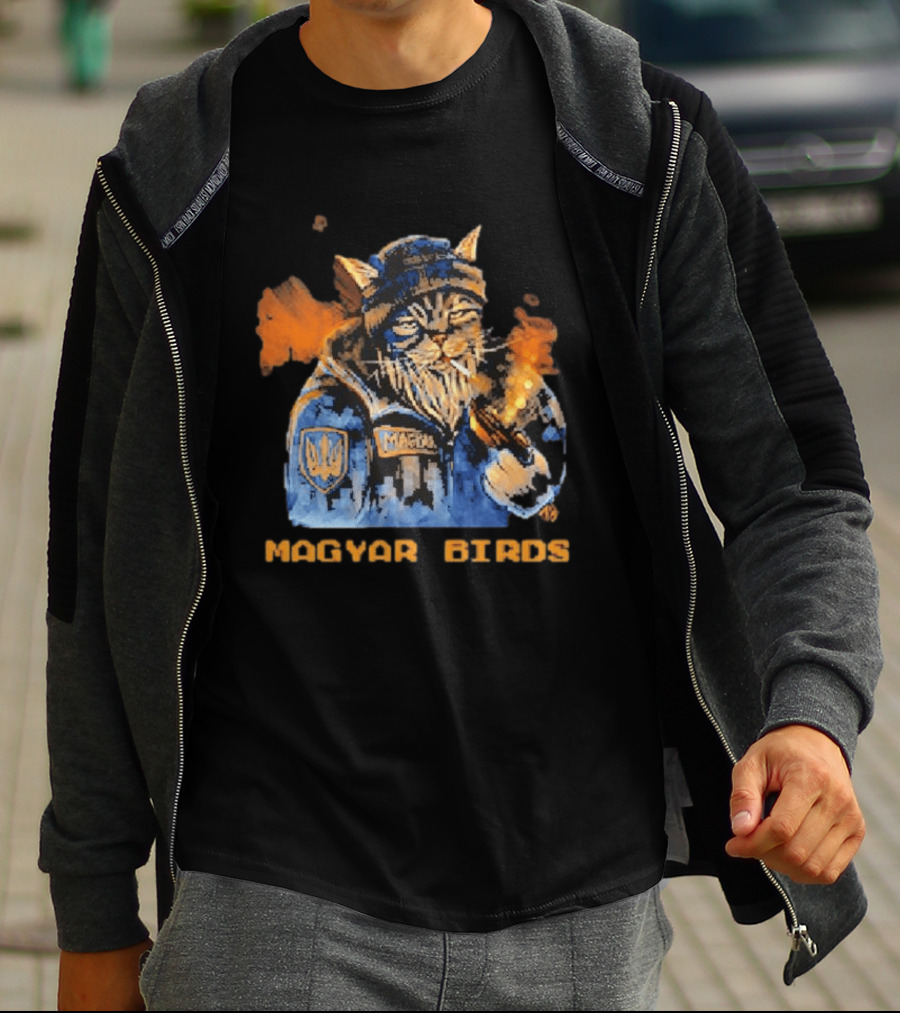 Magyar Birds Viking Cat Warrior Artillery T-Shirt