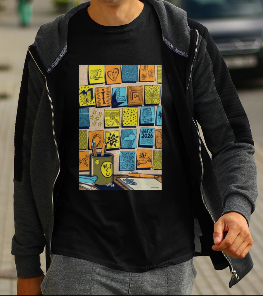 July 17 2026 Lexington KY The Burl Wilco Illustrated Art Blocks T-Shirt
