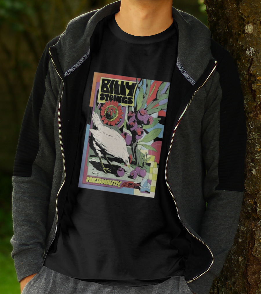 Billy Strings Jul 17 2026 Portsmouth Pavilion Chicken Flower T-Shirt