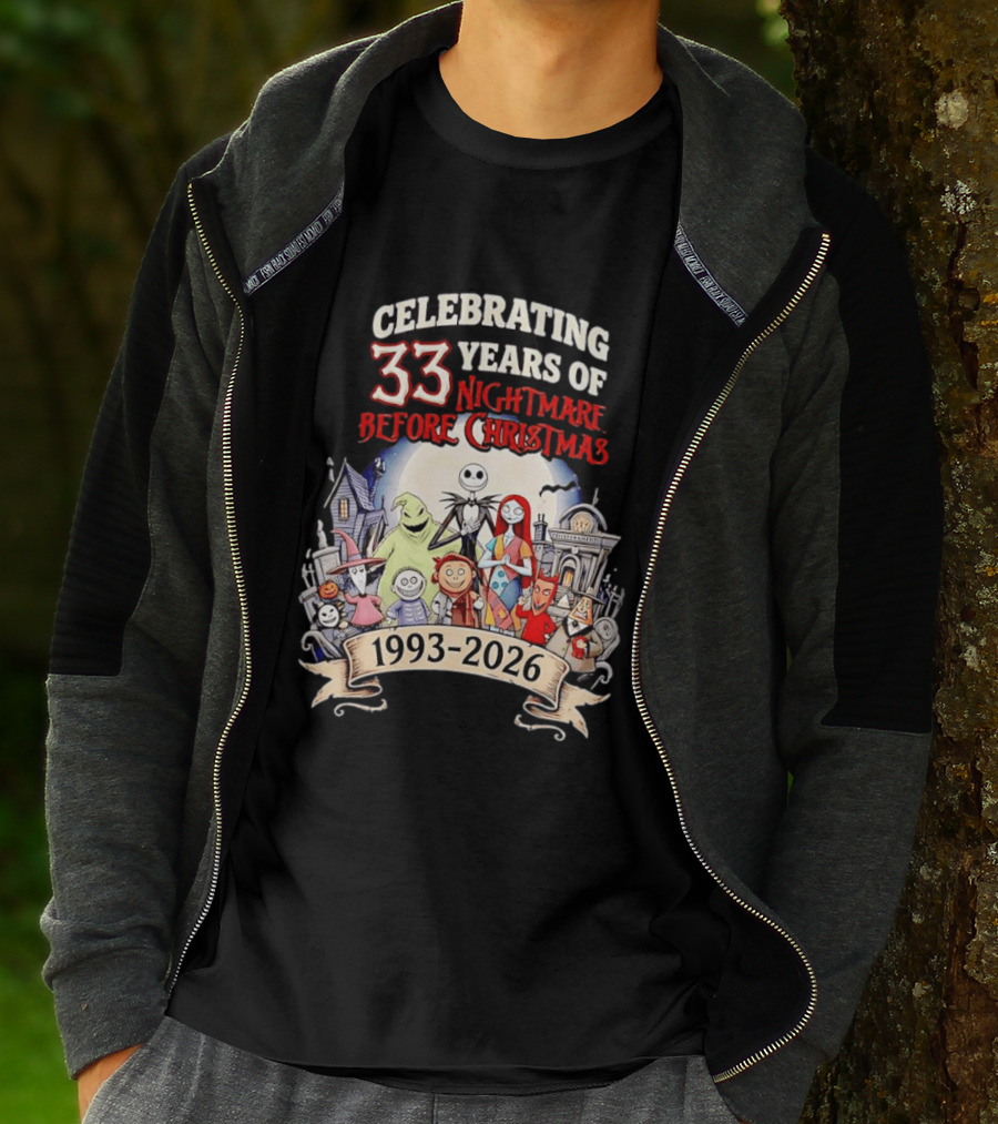Celebrating 33 Years Of Nightmare Before Christmas 1993 2026 T-Shirt
