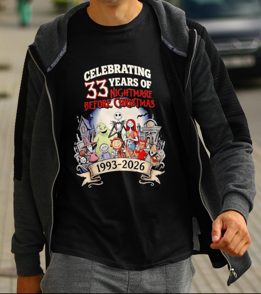 Celebrating 33 Years Of Nightmare Before Christmas 1993 2026 T-Shirt