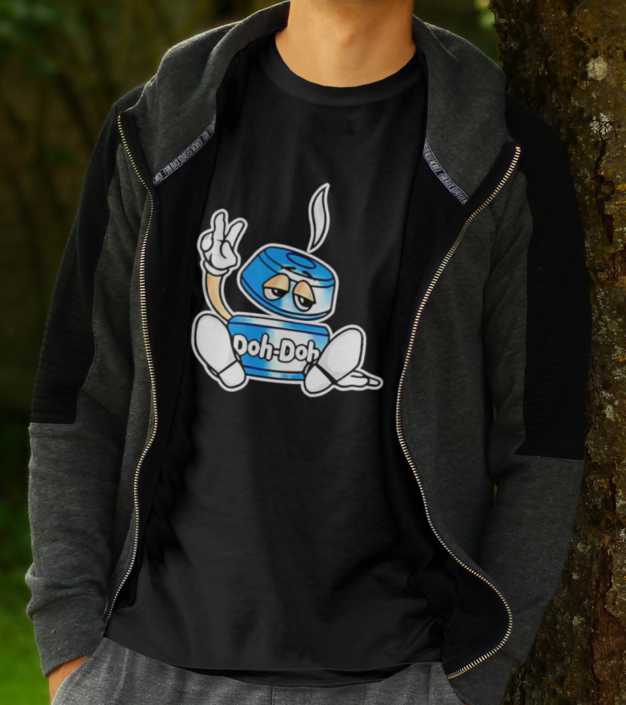 Doh Doh Peace Sign Playful Cartoon Character In Relaxed Pose T-Shirt