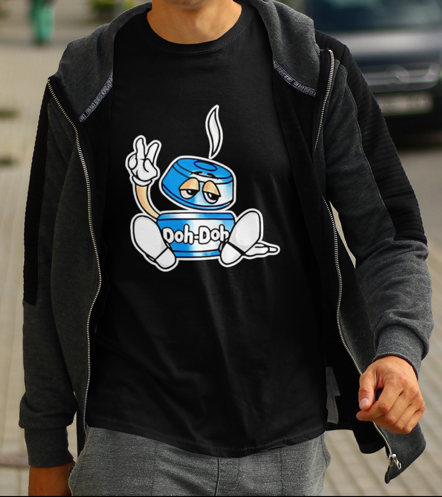 Doh Doh Peace Sign Playful Cartoon Character In Relaxed Pose T-Shirt