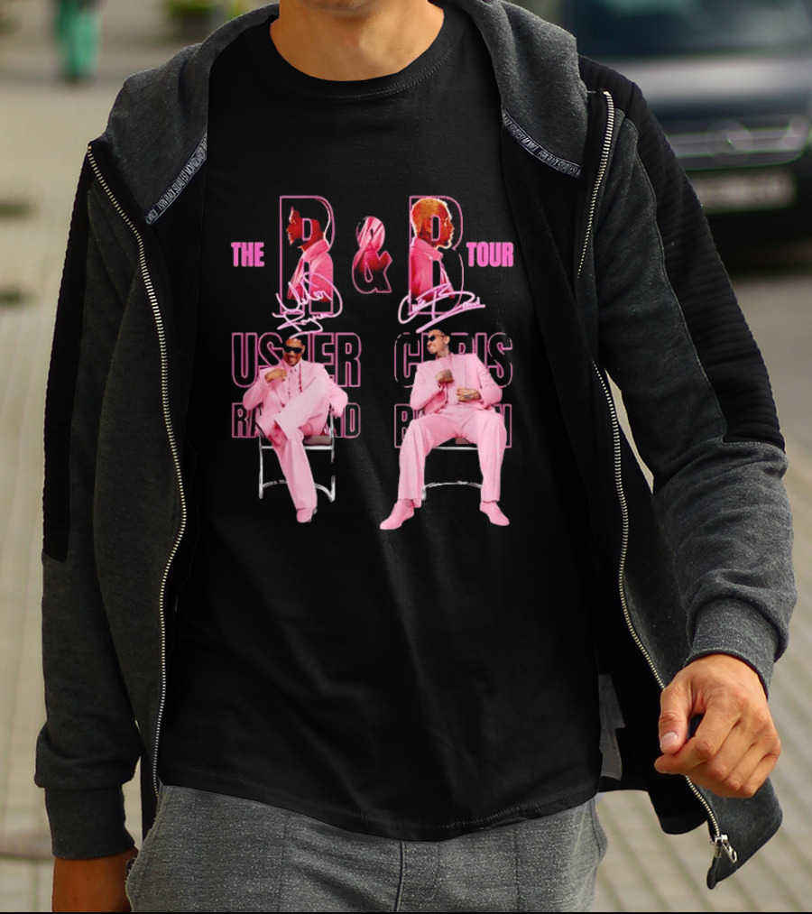 The B And B Tour Usher Chris Brown Pink Suits T-Shirt