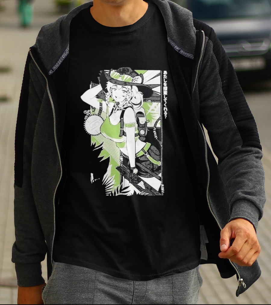 Wild Gamersupps Anime Waifu Adventure Green Aesthetic T-Shirt