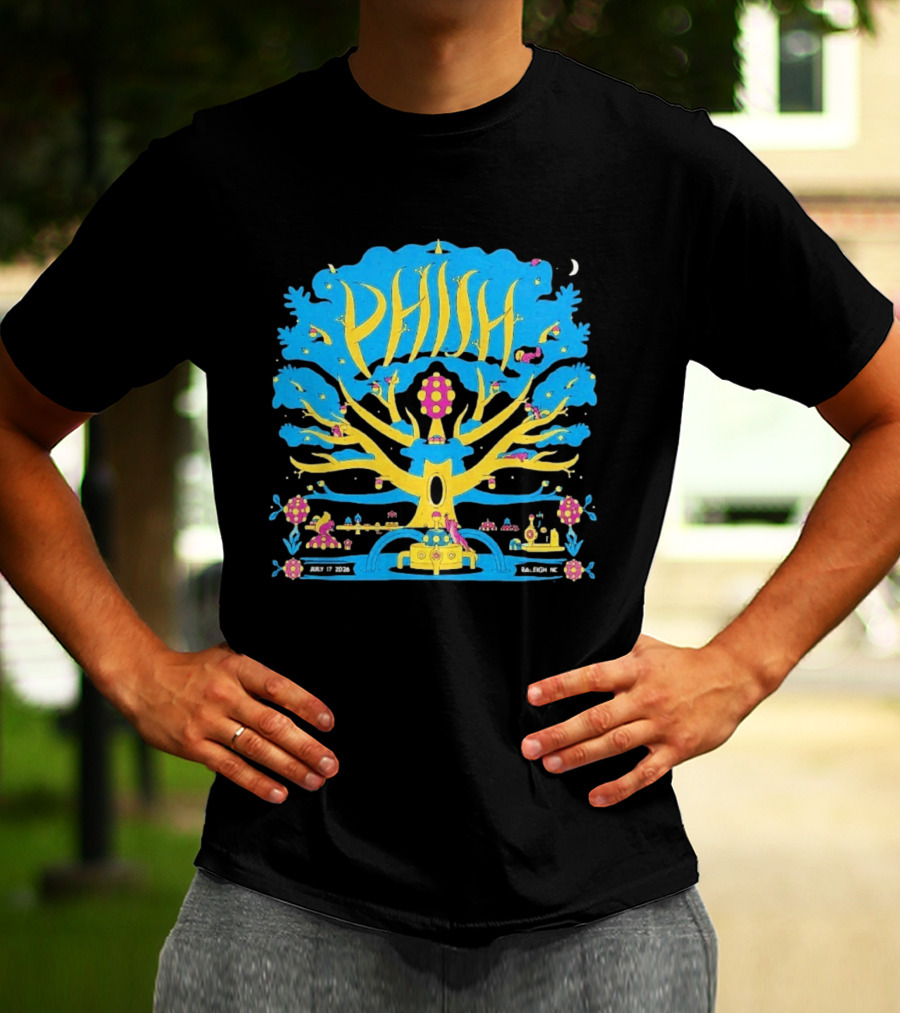 Phish Dry Goods Raleigh North Carolina 2026 Event July 17 Mushroom Tree T-Shirt