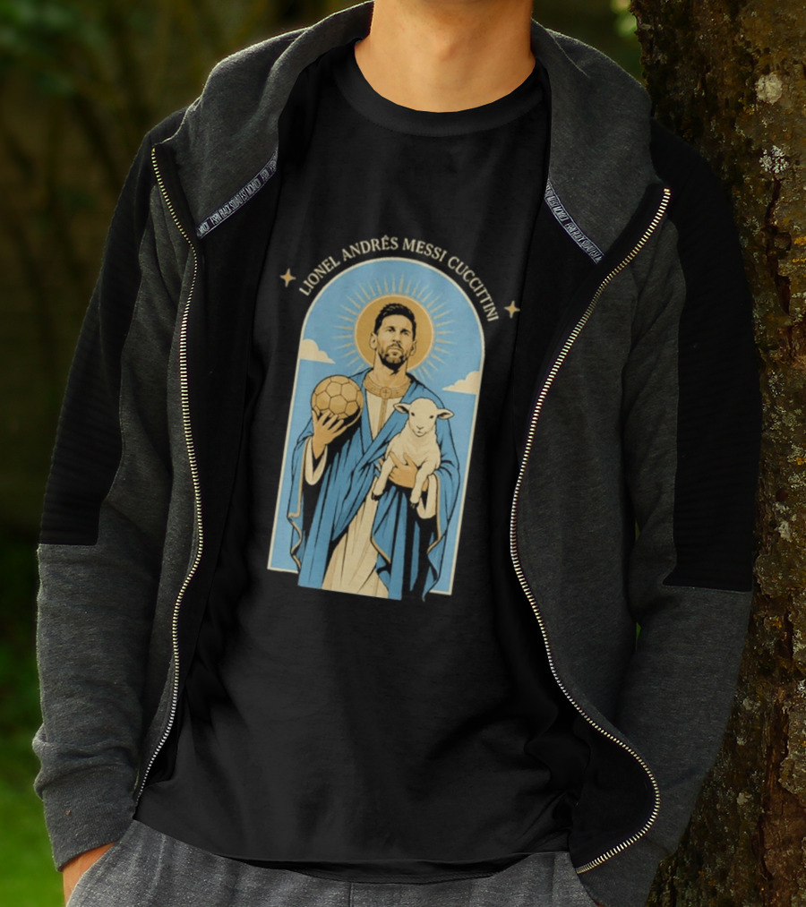 In GOAT We Trust Lionel Andrés Messi Cuccittini Golden Ball Lamb T-Shirt