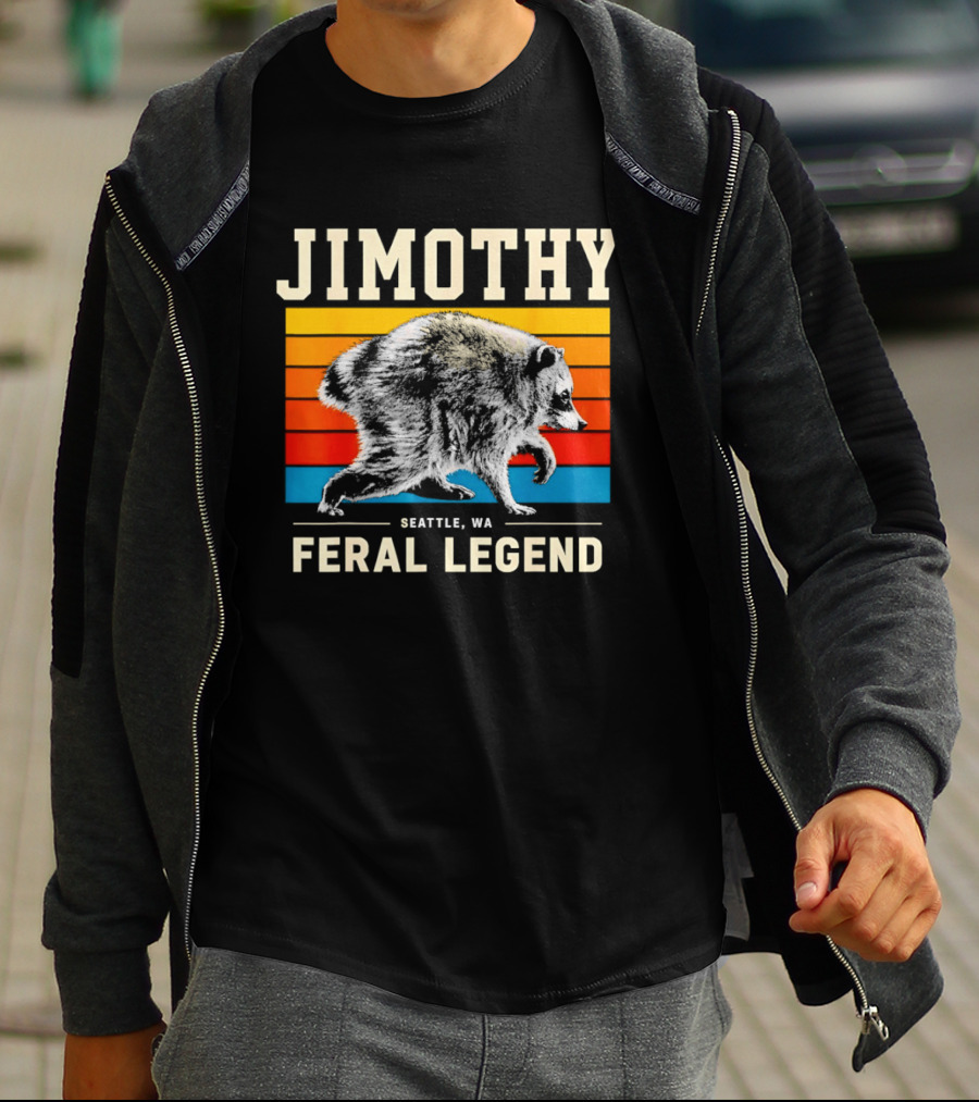 Jimothy Seattle Feral Legend Raccoon T-Shirt