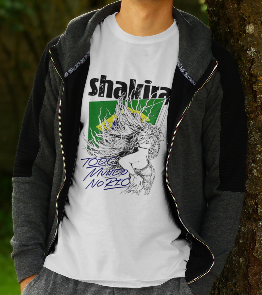 Shakira Todo Mundo No Rio Brazil Flag T-Shirt