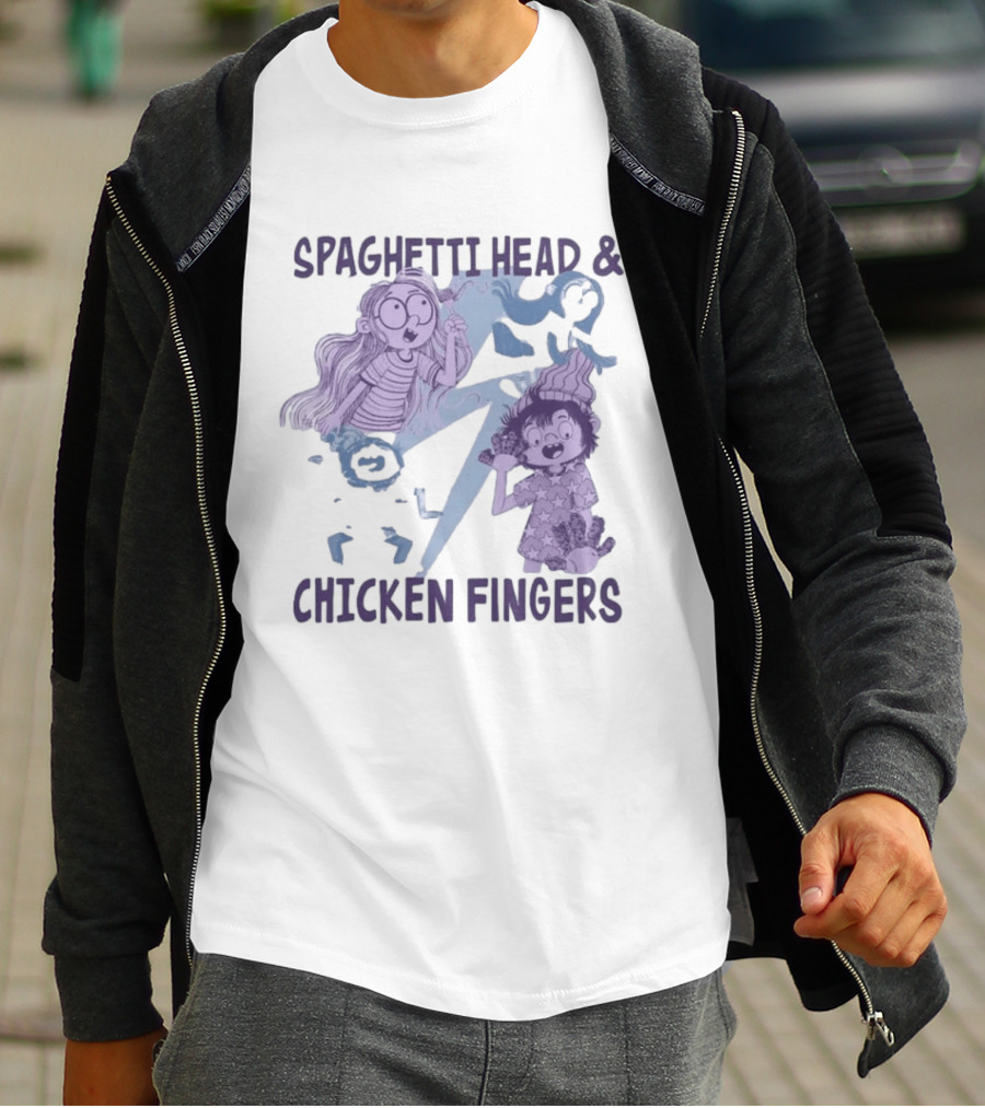 Spaghetti Head And Chicken Fingers Fun Cartoon Characters Adventure T-Shirt