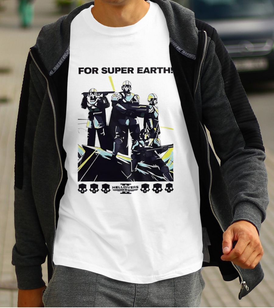 Helldivers II For Super Earth Video Game Soldiers T-Shirt