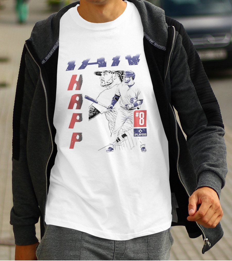Ian Happ No 8 Chicago Cubs MLB Players Association Sketch T-Shirt
