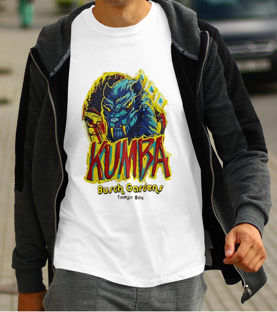 Kumba Busch Gardens Tampa Bay Roller Design With Fierce Beast T-Shirt