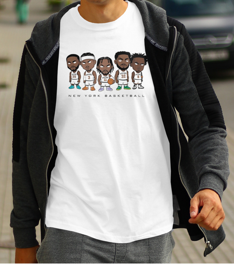 New York Basketball Knicks Chibi Player Caricature T-Shirt