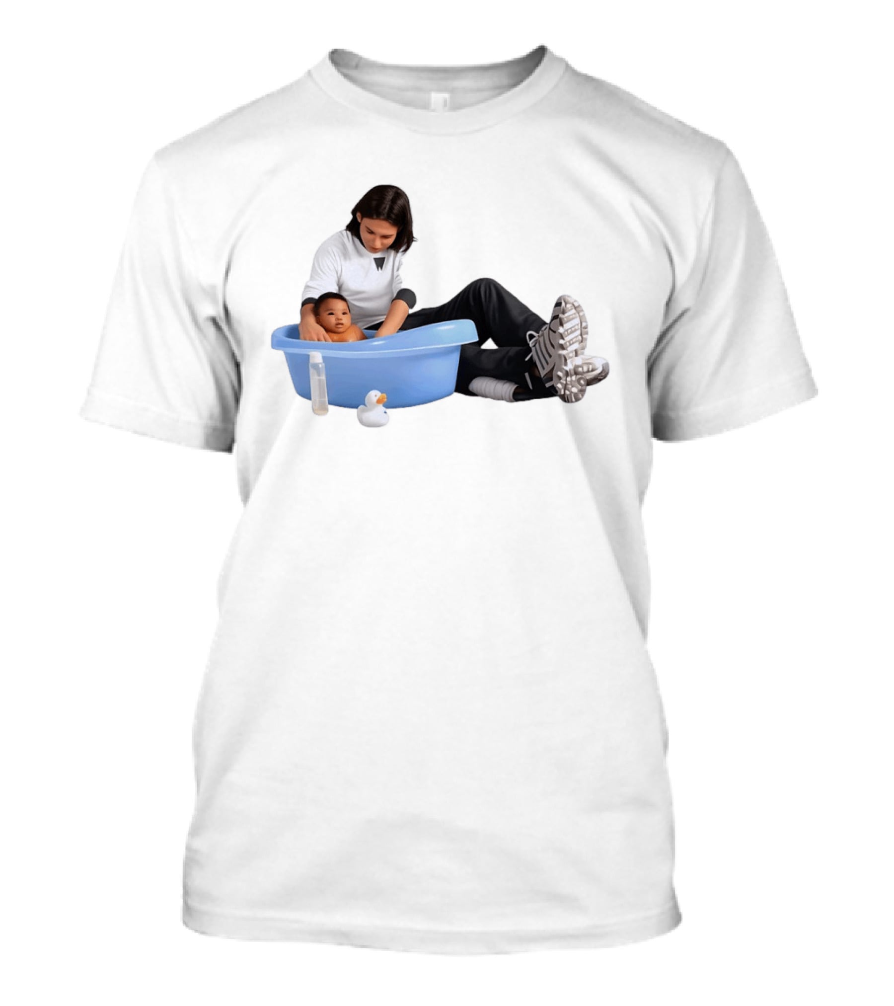 Parent Bathing Baby Blue Tub Care Essentials T-Shirt