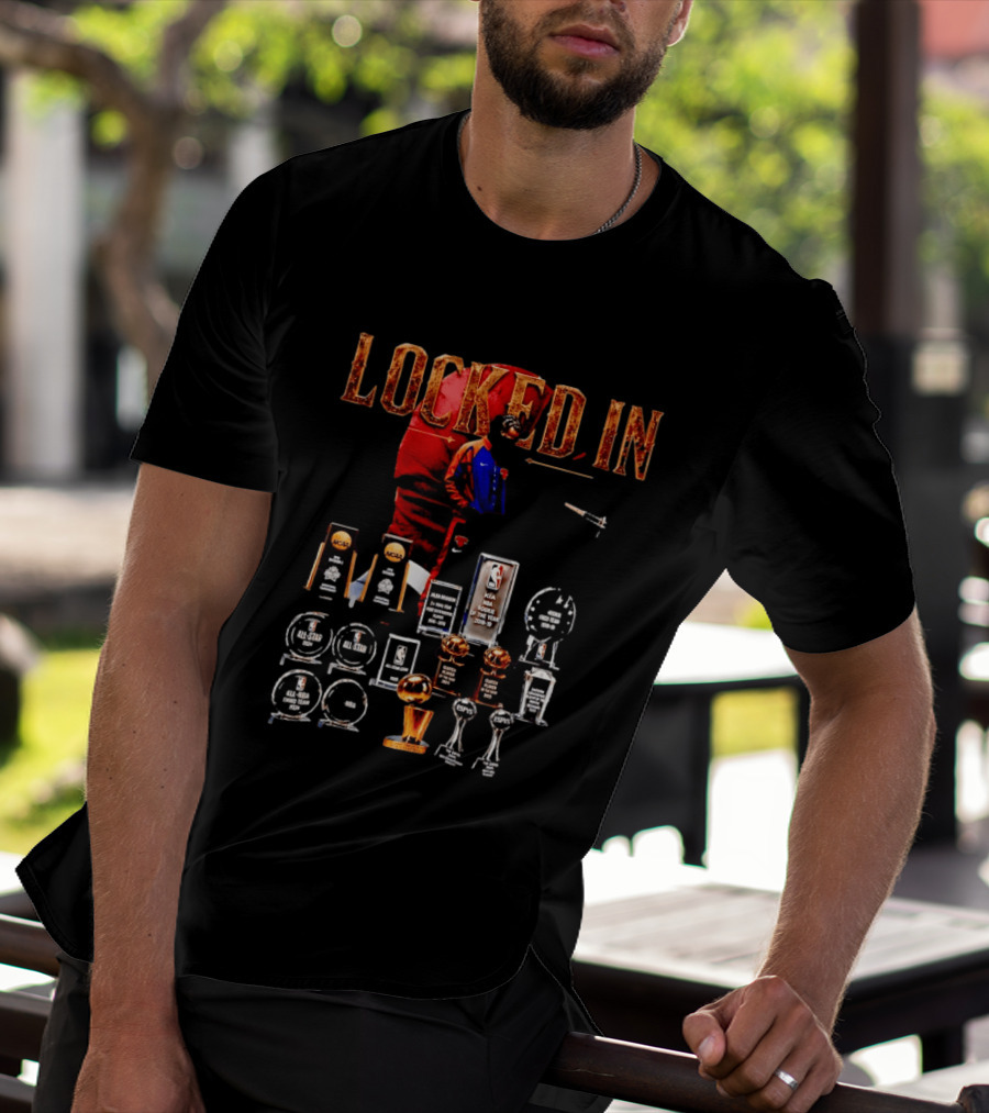 LOCKED IN Jalen Brunson NBA Rookie Of The Year Trophies Awards T-Shirt