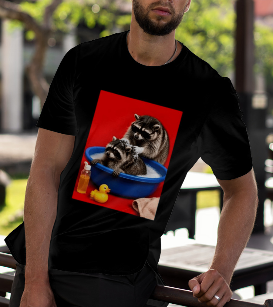 Jimothy Raccoon Viral Trash Panda Bubble Bath Glasses T-Shirt