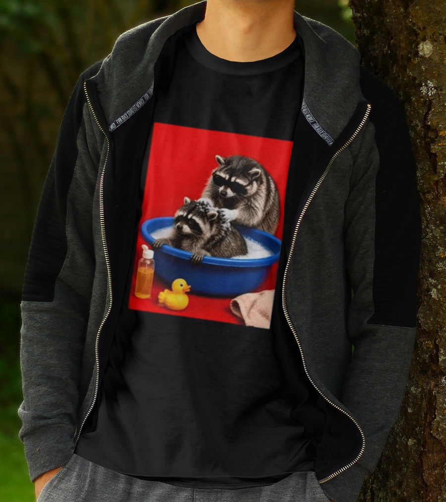 Jimothy Raccoon Viral Trash Panda Bubble Bath Glasses T-Shirt