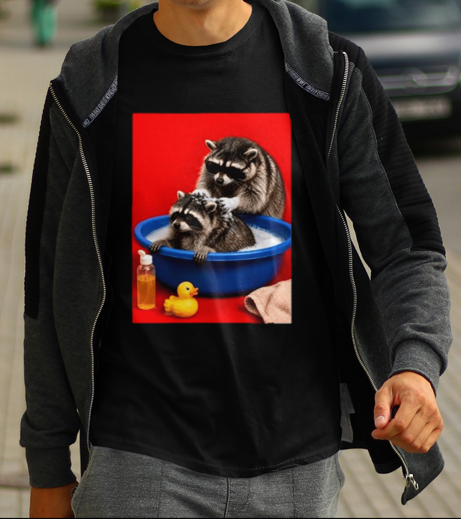 Jimothy Raccoon Viral Trash Panda Bubble Bath Glasses T-Shirt