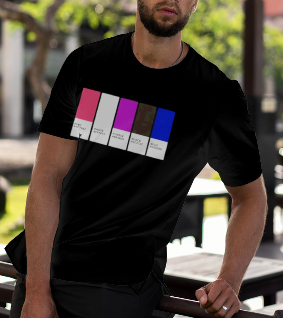 Pink #FF79A2 White #FFFFFF Purple #BE18D6 Black #2C2C2C Blue #3358ED T-Shirt