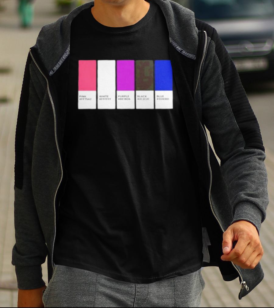 Pink #FF79A2 White #FFFFFF Purple #BE18D6 Black #2C2C2C Blue #3358ED T-Shirt