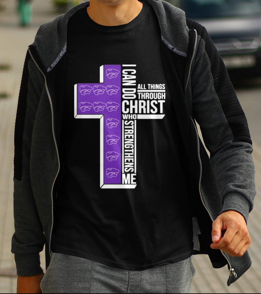 Kansas State Wildcats Faith Empowerment Through Christ Cross T-Shirt