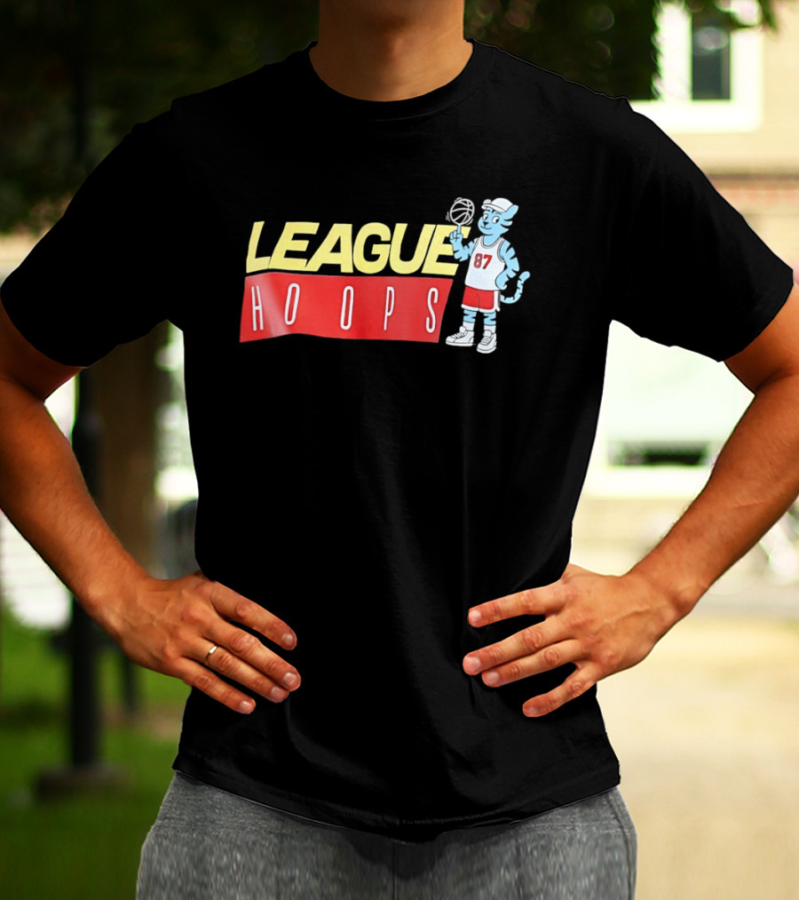 League Hoops Tiger 87 Basketball Cartoon T-Shirt