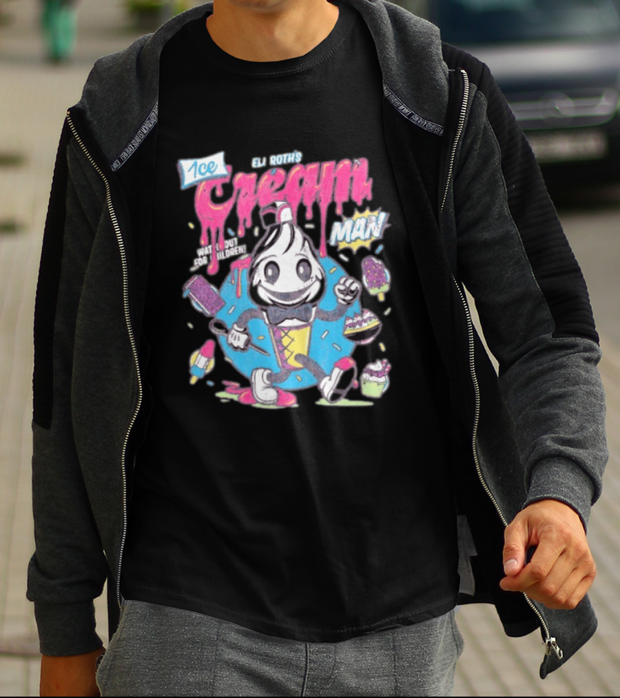 Eli Roth 1¢ Ice Cream Man Out For Children Colorful Cartoon T-Shirt