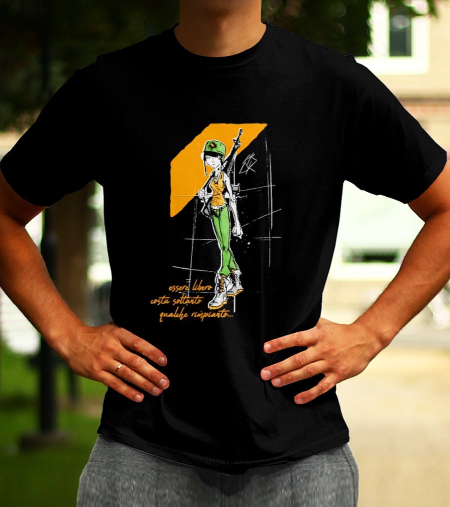 Essere Libero Costa Soltanto Qualche Rimpianto Army Girl With Rifle And Green Hat T-Shirt