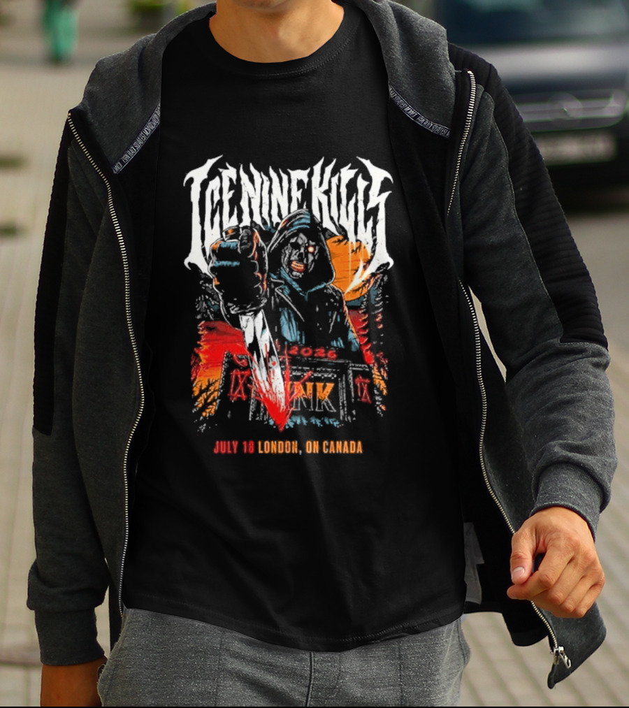 Ice Nine Kills London On Canada 2026 Exclusive On July 18 2026 At Harris Park T-Shirt