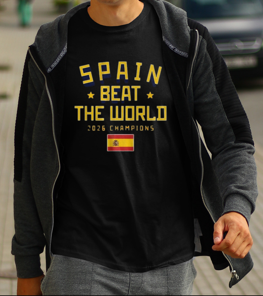 Spain Beat The World 2026 Champions Flag T-Shirt