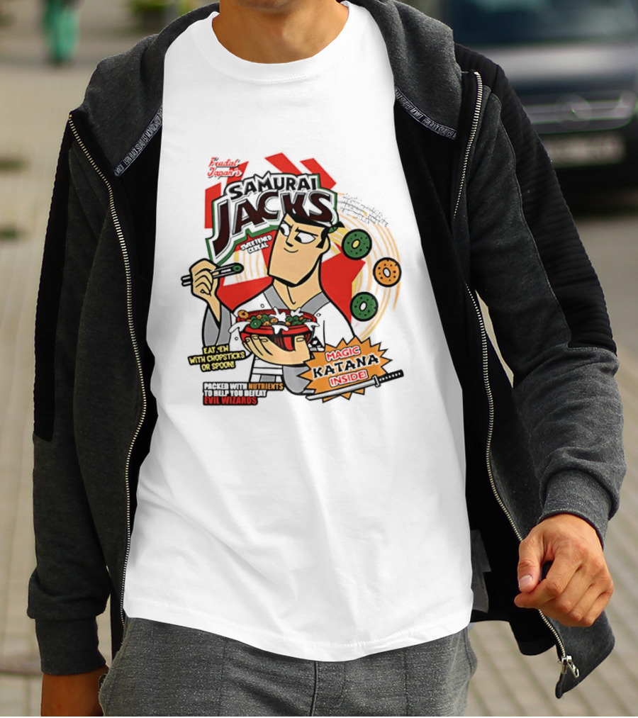 Samurai Jacks Eat 'Em With Chopsticks Magic Katana Nutrients Evil Wizards T-Shirt