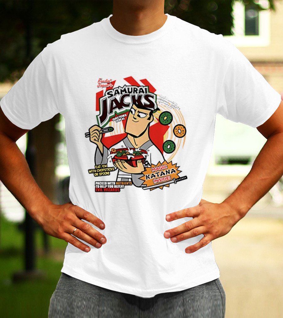 Samurai Jacks Eat 'Em With Chopsticks Magic Katana Nutrients Evil Wizards T-Shirt