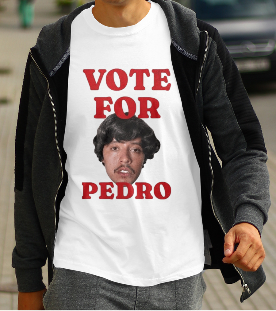 Vote For Pedro Distressed Vintage Style Iconic Headshot Retro Movie Reference T-Shirt