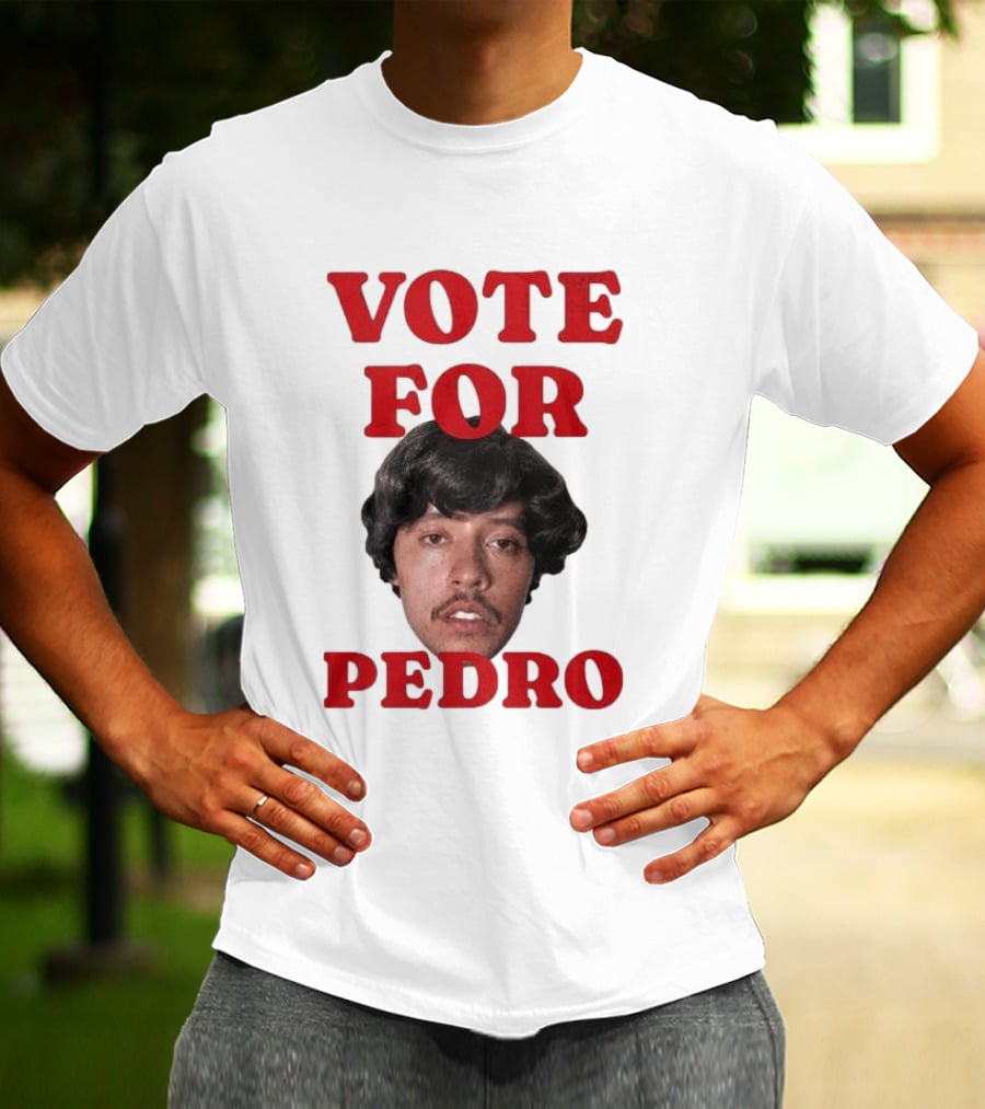 Vote For Pedro Distressed Vintage Style Iconic Headshot Retro Movie Reference T-Shirt