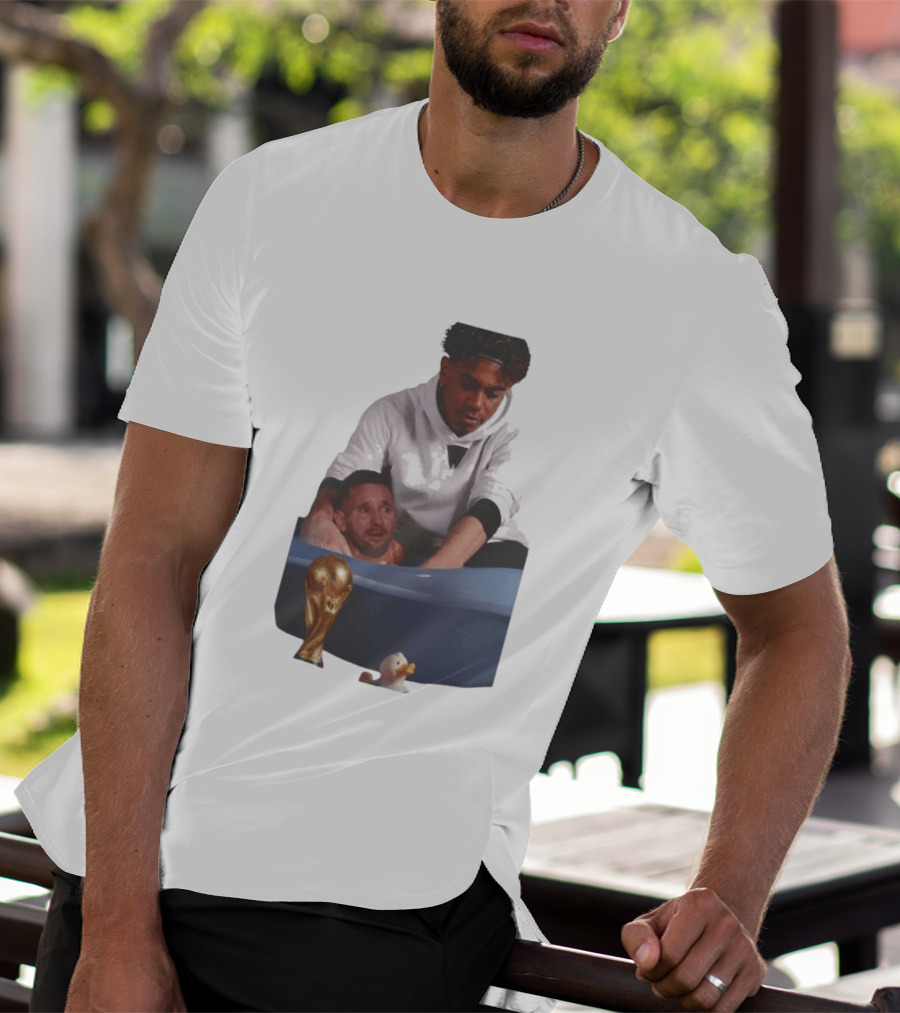 Messi Crying Bath Tub Trophy Football T-Shirt