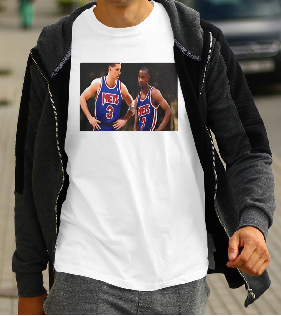 Drazen Petrovic Kenny Anderson New Jersey Nets 3 7 Blue Jerseys T-Shirt