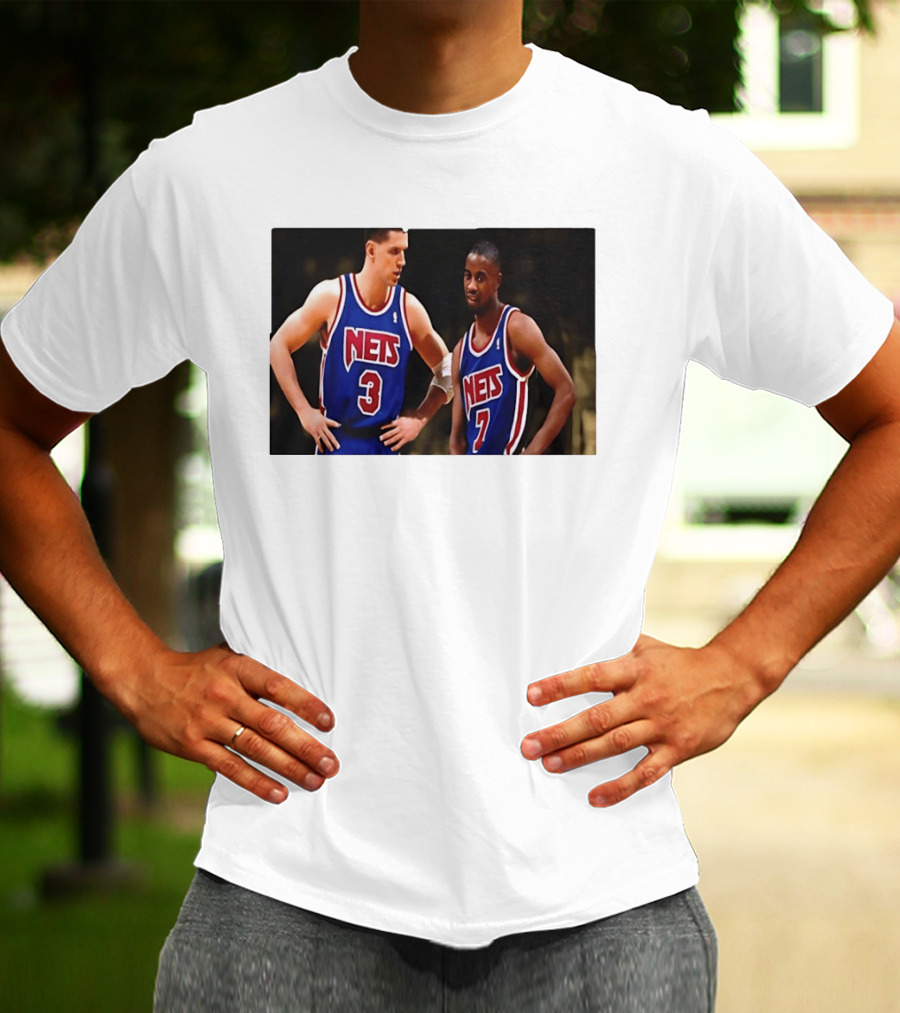 Drazen Petrovic Kenny Anderson New Jersey Nets 3 7 Blue Jerseys T-Shirt
