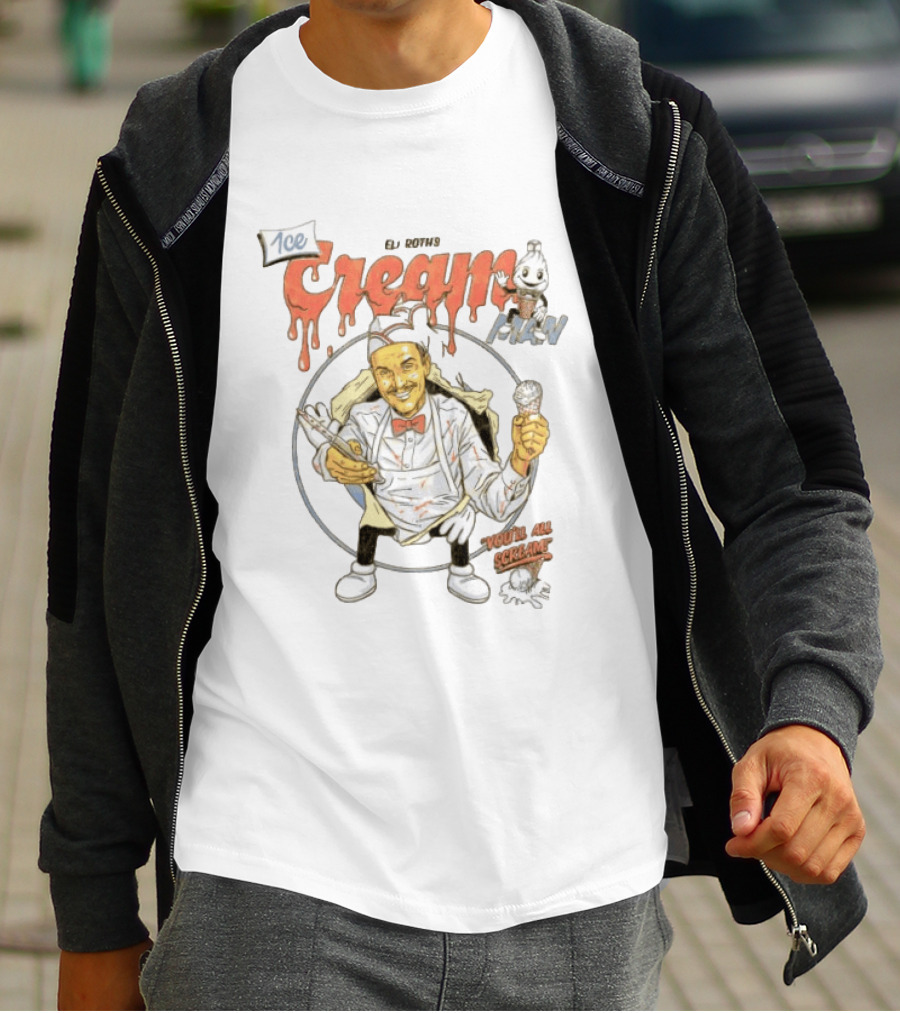 Eli Roth's Ice Cream Man You'll All Scream Scary Vintage Horror T-Shirt