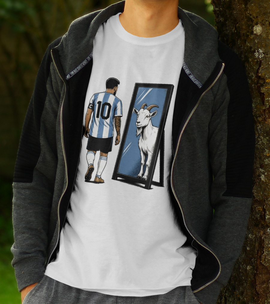 GOAT In The Mirror Argentina 10 Soccer Legend T-Shirt