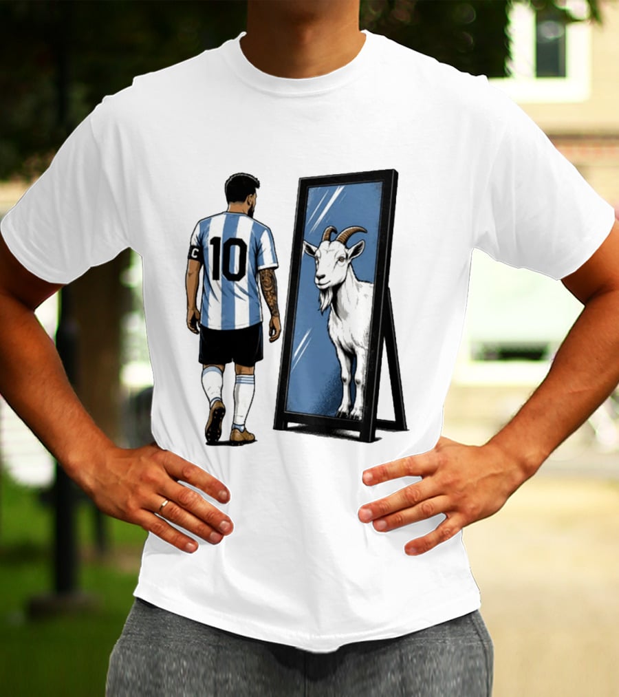 GOAT In The Mirror Argentina 10 Soccer Legend T-Shirt