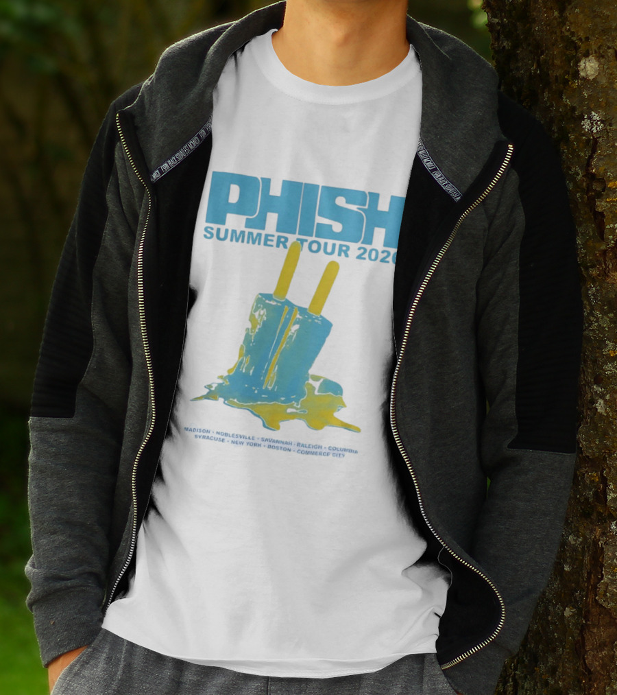 Phish Summer Tour 2026 Popsicle Concert Madison Noblesville Savannah Raleigh Columbia Syracuse New York Boston Commerce City T-Shirt