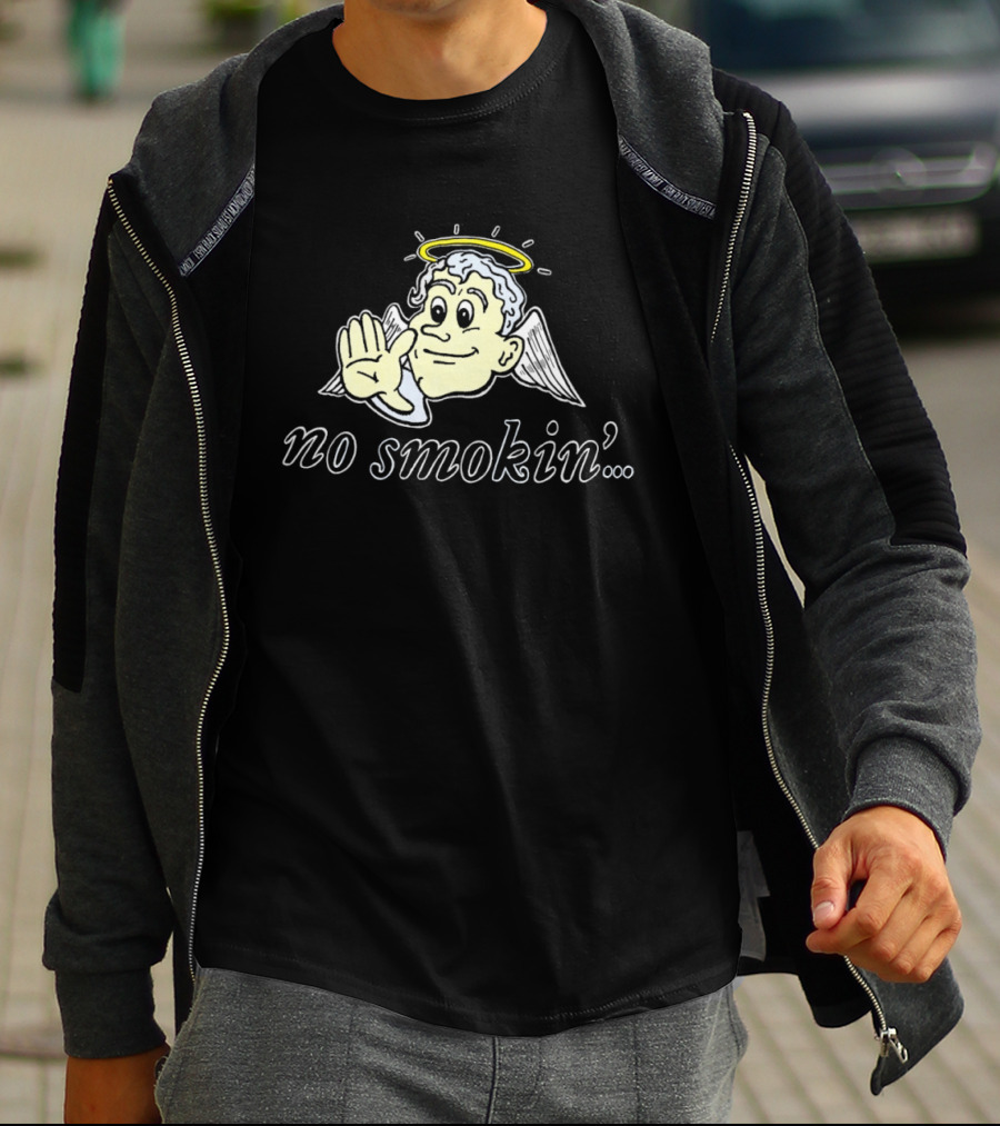 Angel Halo No Smokin' Hand Gesture T-Shirt