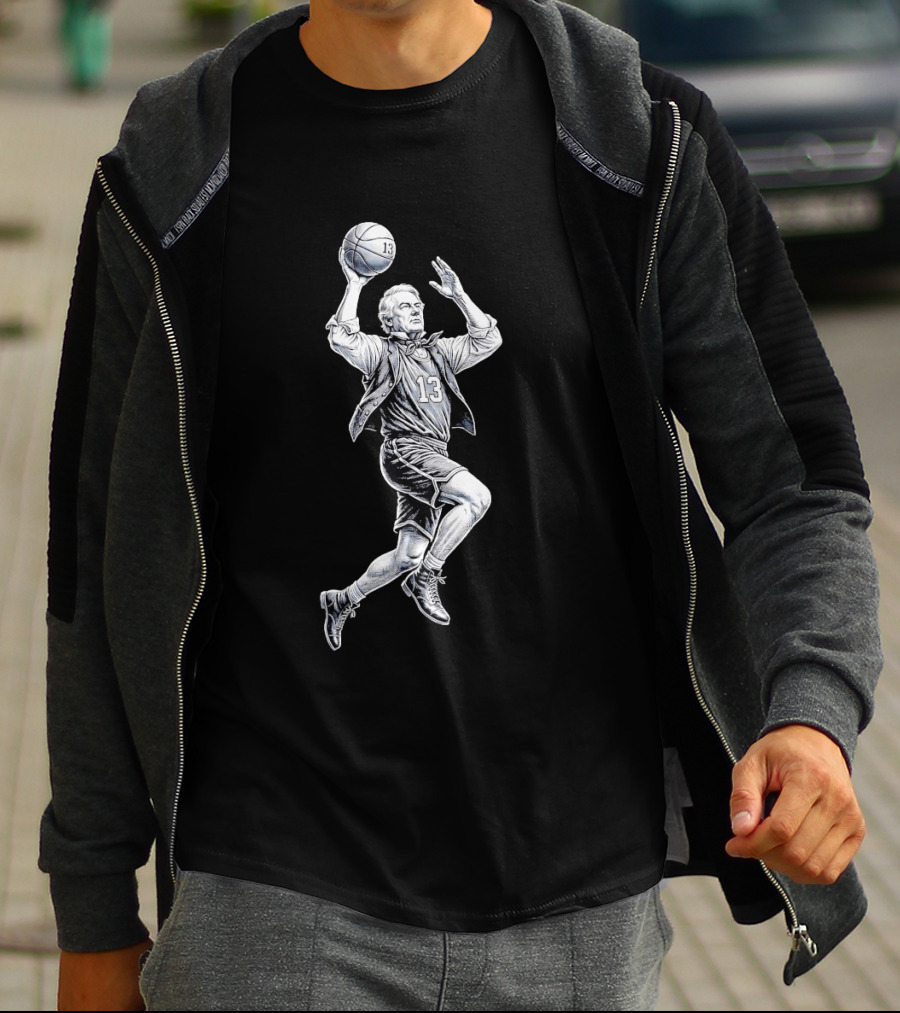 George Mikan Number 13 Basketball Legend Jump Shot T-Shirt