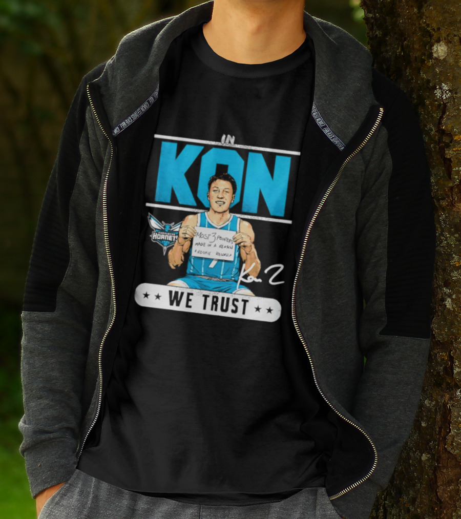 Kon Knueppel Charlotte Hornets In Kon We Trust Rookie Record Most 3 Pointers Made In A Season T-Shirt