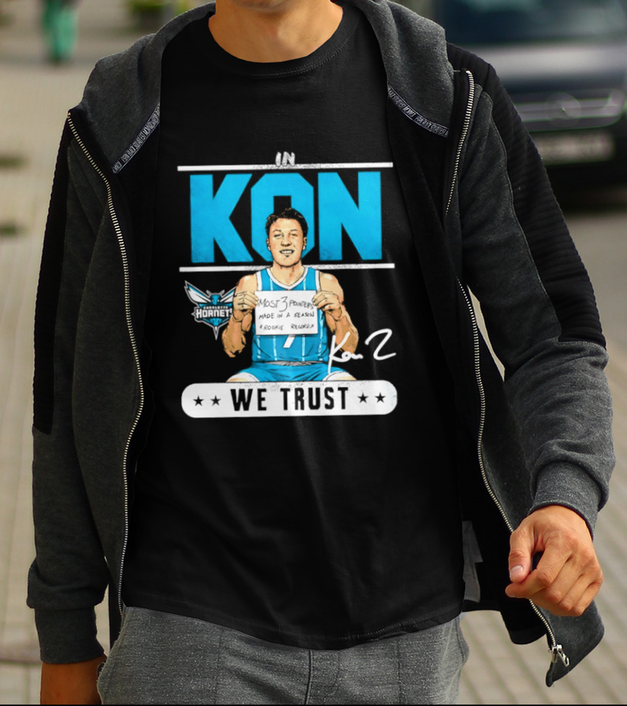 Kon Knueppel Charlotte Hornets In Kon We Trust Rookie Record Most 3 Pointers Made In A Season T-Shirt